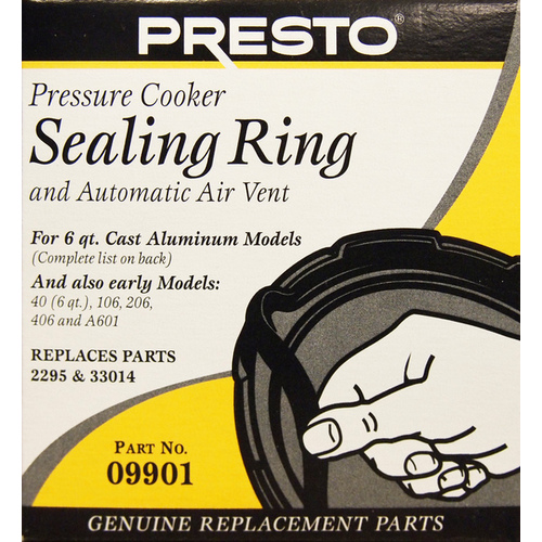 Presto 09901 Sealing Ring & Automatic Air Vent for Pressure Cookers