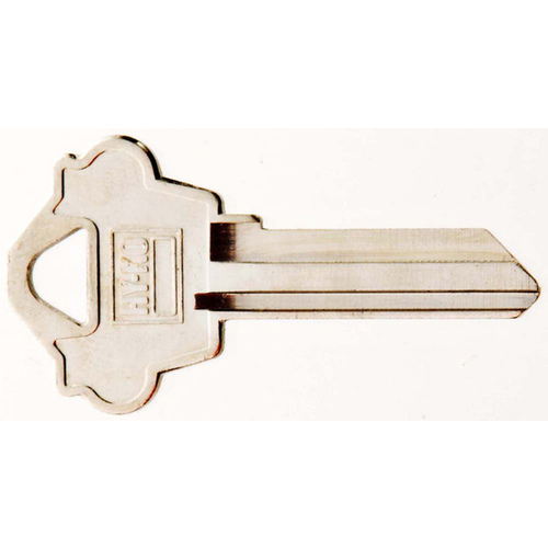 Hy-Ko 11010WK2 Key Blank, Brass, Nickel, For: Weslock House Locks and Padlocks