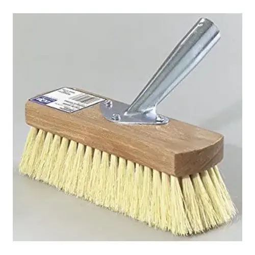 DQB 11706 Window Brush Synthetic Bristles 8.25" x 2.5" with Wood Block Head and Squeegee Brown