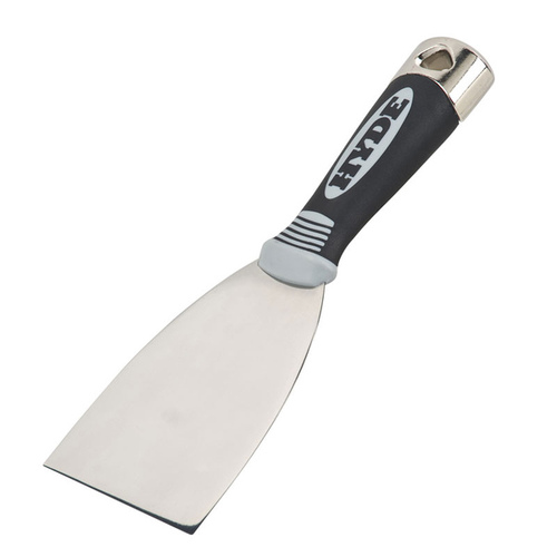 Pro Stainless Putty Knife, 3 in W Blade, Stainless Steel Blade, Plastic Handle, Cushion-Grip Handle