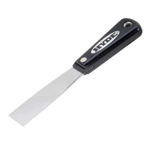 Hyde 02000 Black & Silver Putty Knife, 1-1/4 in W Blade, HCS Blade, Nylon Handle