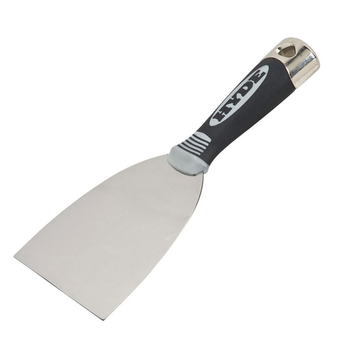 Hyde 06578 Joint Knife, 4 in W Blade, 4 in L Blade, Stainless Steel Blade, Single-Edge Blade, Soft-Grip Handle Black/Silver