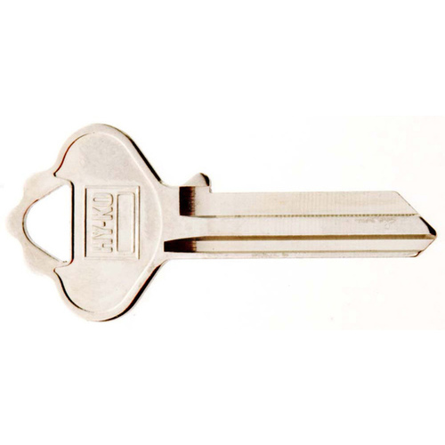 Key Blank, Brass, Nickel, For: ILCO Cabinet, House Locks and Padlocks - pack of 10