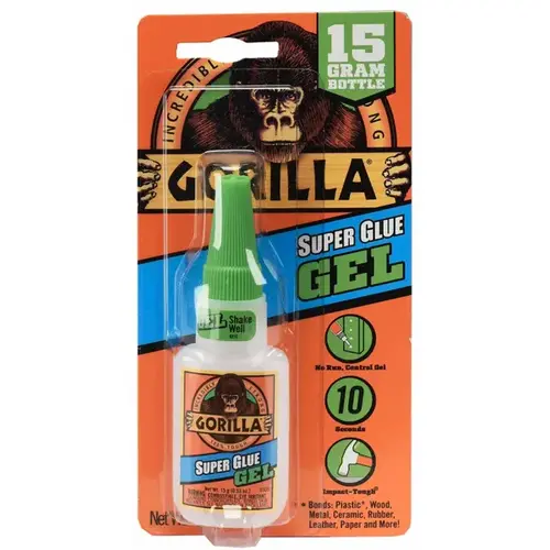 Gorilla 7600103 Super Glue, Liquid, Irritating, Straw/White Water, 15 g Bottle
