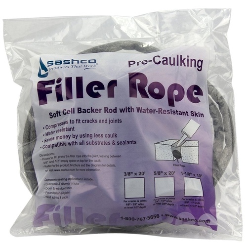 SASHCO SEALANTS 37003201 Filler Rope 3/8" x 20ft - Gray