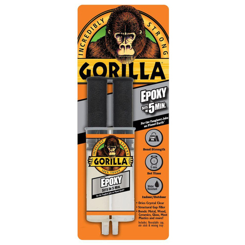 Gorilla 42001 Epoxy Glue, Translucent, Liquid, 0.85 oz Syringe