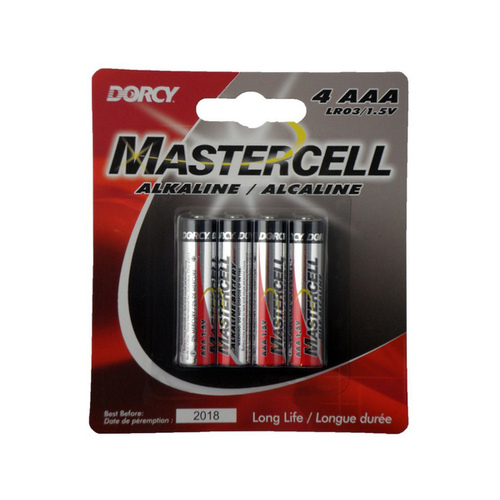 Batteries AAA - Mastercell Alkaline pack of 4