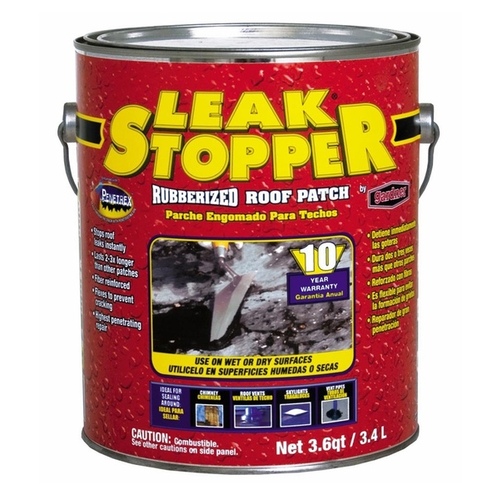 LEAK STOPPER Series Roof Patch, Black, Liquid, 1 gal