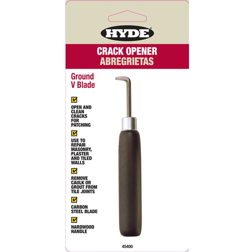 Hyde 45400 Crack Opener, Carbon Steel Blade, Hardwood Handle, 6 in OAL