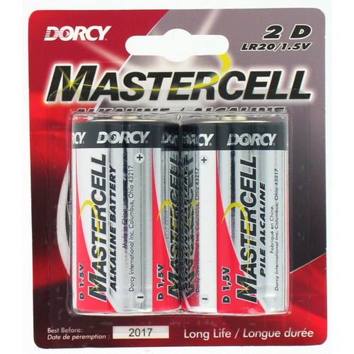Mastercell 41-1620-XCP10 Batteries Pro Power D Alkaline 2 pk Carded - pack of 20
