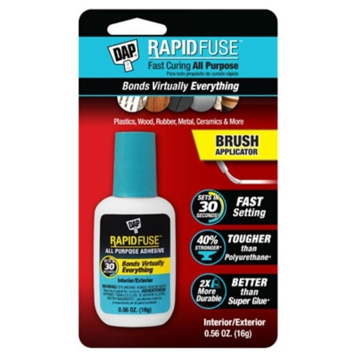 DAP 00173 RapidFuse All Purpose Adhesive Fine Bristle Brush 0.56-oz (16-grams) Clear