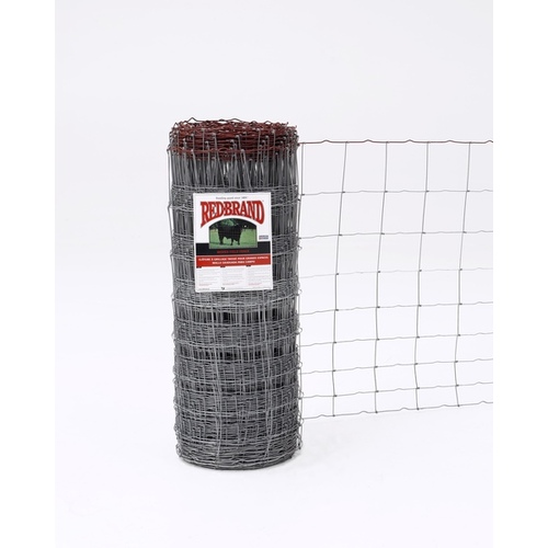 Red Brand 70046 Field Fence, 330 ft L, 39 in H, 12-1/2 Gauge, Steel, Galvanized