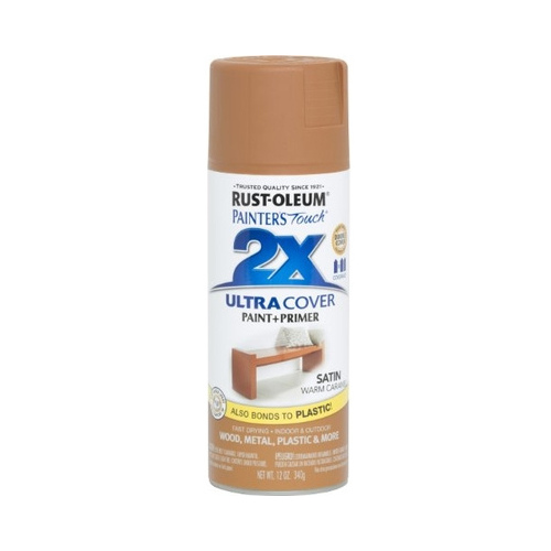 PAINTER'S Touch Enamel Spray Paint, Satin, Warm Caramel, 12 oz, Aerosol Can