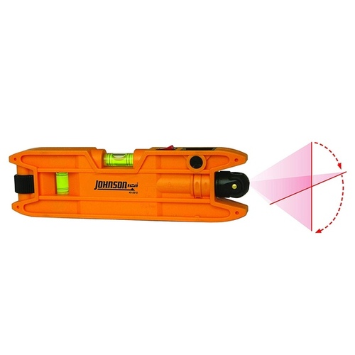 JOHNSON 40-0915 Torpedo Laser Level, 7 in L, 3-Vial, Magnetic, Plastic Orange