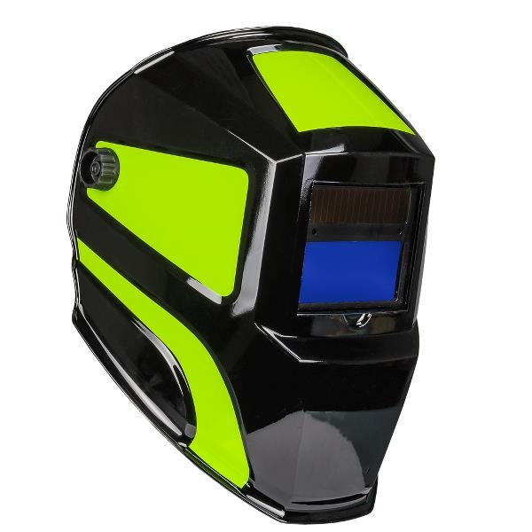 Forney Easy Weld 55732 Velocity Series ADF Welding Helmet, 3-Point Ratchet Harness Headgear, UV/IR Lens, Black/Green