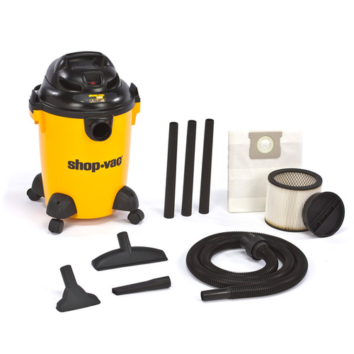 Shop-Vac 5985005 Wet/Dry Vacuum, 6 gal Vacuum, Cartridge, Dry, Foam Sleeve Filter, 3.5 hp, Black Housing