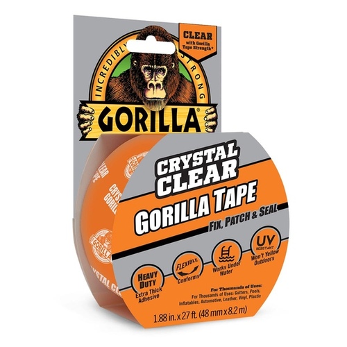 Gorilla 6027002 Crystal Clear Gorilla Tape - 1.88" x 9 Yards