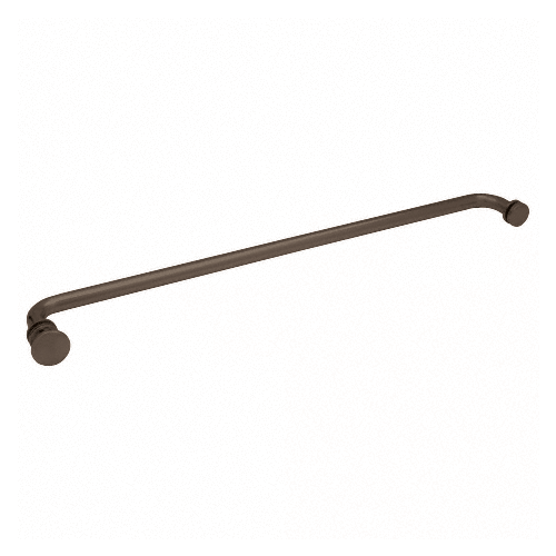 Oil Rubbed Bronze 24" Towel Bar with Traditional Knob