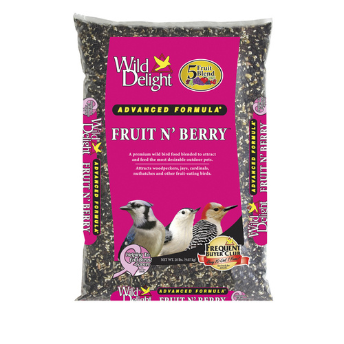 Wild Delight 365200 Wild Bird Food Fruit N Berry Assorted Species Sunflower Seeds 20 lb