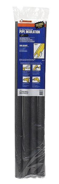 Thermwell Products 5P11X Tubular Insulation Pipe, 3 ft L, Foam, 7/8 in Pipe Black - pack of 4