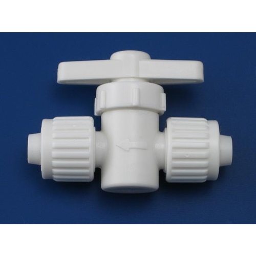 Stop Valve, 1/2 in Connection, PEX, Plastic Body White