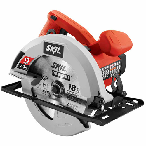 Circular Saw, 15 A, 7-1/4 in Dia Blade, 5/8 in Arbor, 1.93 in at 45 deg, 2.43 in at 90 deg D Cutting