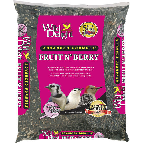 Wild Delight 365050 Wild Bird Food Fruit N Berry Assorted Species Sunflower Seeds 5 lb