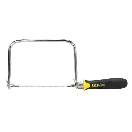 Coping Saw, 6-1/2 in L Blade, 15 TPI, HCS Blade, Cushion-Grip Handle, Plastic/Rubber Handle Black/Yellow