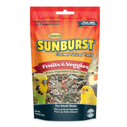 Higgins Premium Pet Foods BT32270 Sunburst Gourmet Natural Treats Fruits & Veggies Small Birds 3-oz