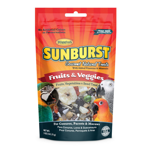 Higgins Premium Pet Foods BT32251 Sunburst Gourmet Natural Treats Fruits & Veggies Large Birds 5-oz