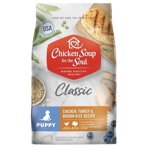 Chicken Soup for the Soul Pet Food CSS.101022 Classic Puppy Dry Dog Food - Chicken, Turkey & Brown Rice 28-lbs