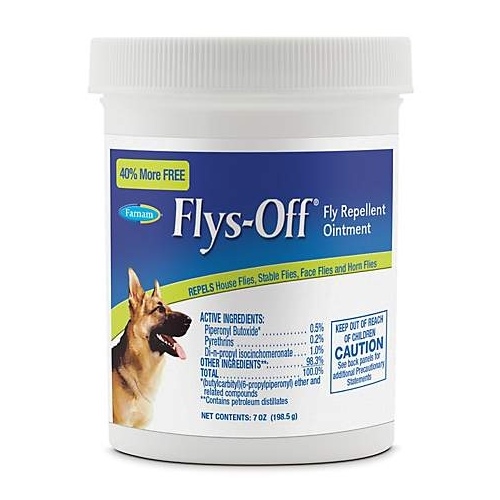 Flys-Off Fly Repellent Ointment for Wounds & Sores for Dogs 7-oz Jar