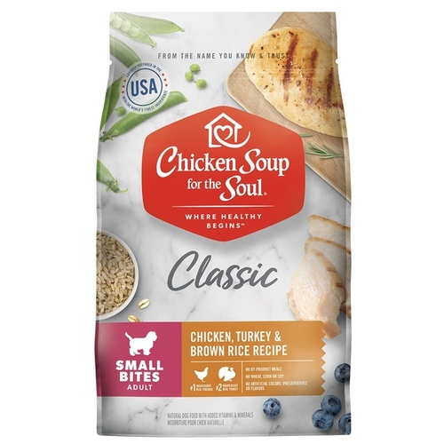 Chicken Soup for the Soul Pet Food CSS.101012 Classic Adult Small Bites Dry Dog Food - Chicken, Turkey & Brown Rice 4.5-lbs