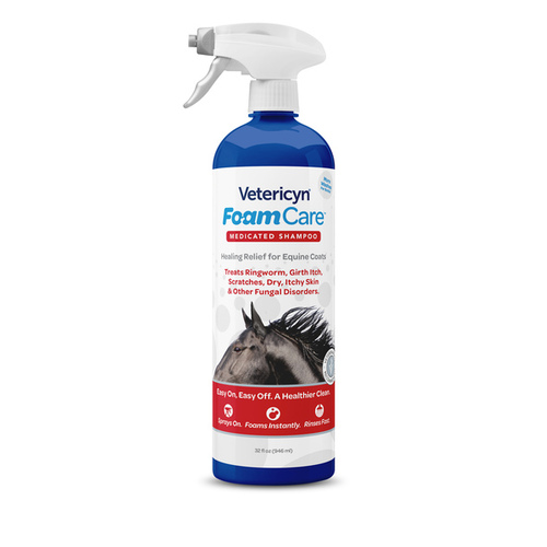 VETERICYN FOAMING SPRAY SHAMPOO - MEDICATED EQUINE 32-OZ