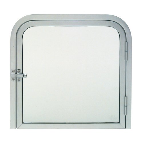 Satin Anodized 11-3/8" x 11-11/16" Package Slot with Right Hinged Clear View Door