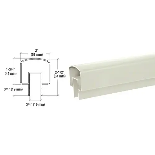 CRL 1TR2410W Oyster White 100 Series 241" Top Rail
