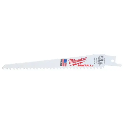 6" Long 6 Teeth Per Inch Sawzall Blade White - pack of 5