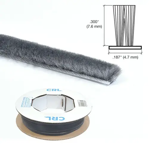 Medium Density Window Pile Roll .300 Pile Height; .187 Backing Width -  4 inch Sample