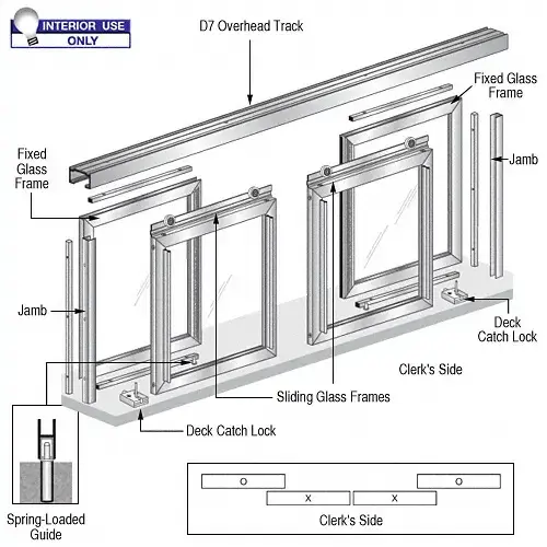 Horizontal Sliding Diane Model Pass-Thru Assembly With D7 Header Satin Anodized