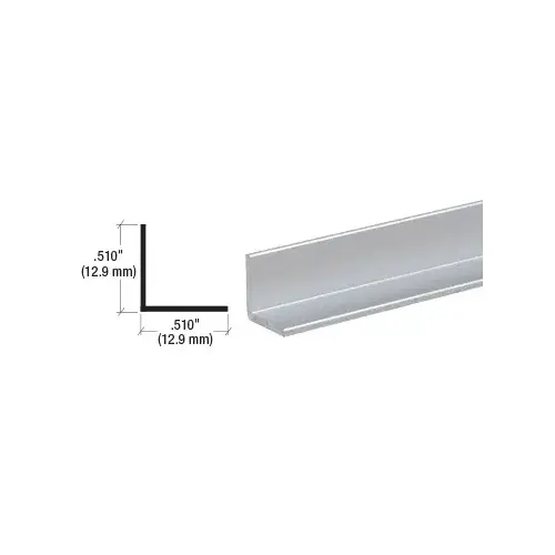 Satin Anodized 1/2" Aluminum Angle Extrusion  72" Stock Length