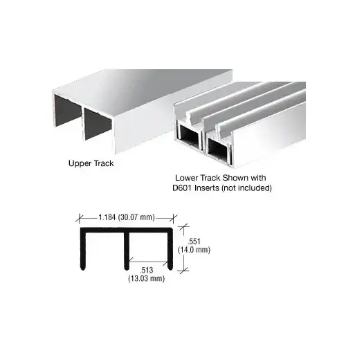 Brite Anodized "Standard" Aluminum Upper or Lower Channel  24" Stock Length - pack of 5