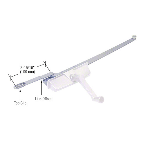 White Left Hand Dual Arm Casement Window Operator