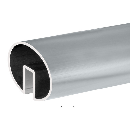 Mill 4" x 2-1/2" Oval Extruded Aluminum Cap Rail for 1/2" or 5/8" Glass - 240"