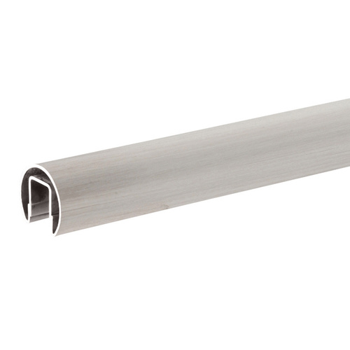 CRL GR16BS6 316 Brushed Stainless 1.66" Premium Cap Rail for 1/2" Glass - 120"