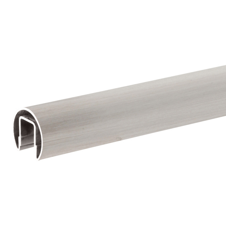 CRL GR20BSC 304 Grade Brushed Stainless 2" GRS Premium Cap Rail for 1/2" or 5/8" Glass - Custom Length