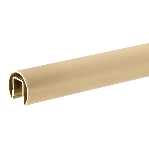 C260 Alloy Satin Brass 2" Premium Cap Rail for 1/2" Glass - 120"