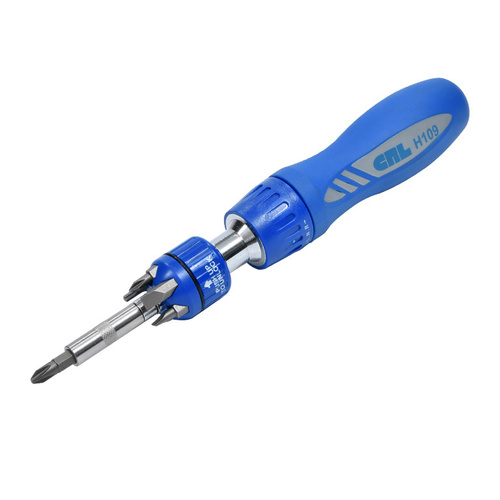 Ratcheting Extension Screwdriver with Six Bits