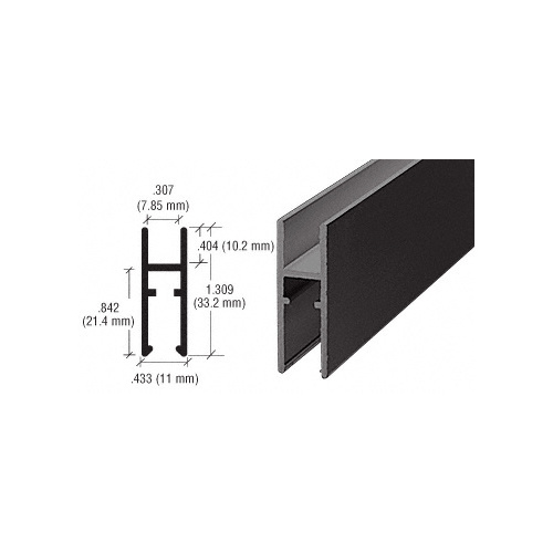 Flat Black Aluminum LK610 H-Bar  12" Stock Length - pack of 25