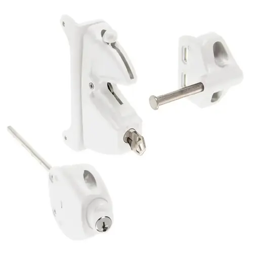 White Privacy Latch with Keyed Lock