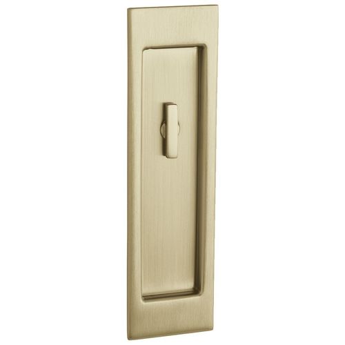 Large Santa Monica Trim Cut for Turn Sliding Door Lock Vintage Brass Finish